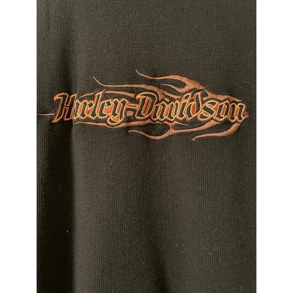 Carolina Harley-Davidson Waffle Knit Shirt Black With Embroidered Sleeveless 2XL - Picture 2 of 9